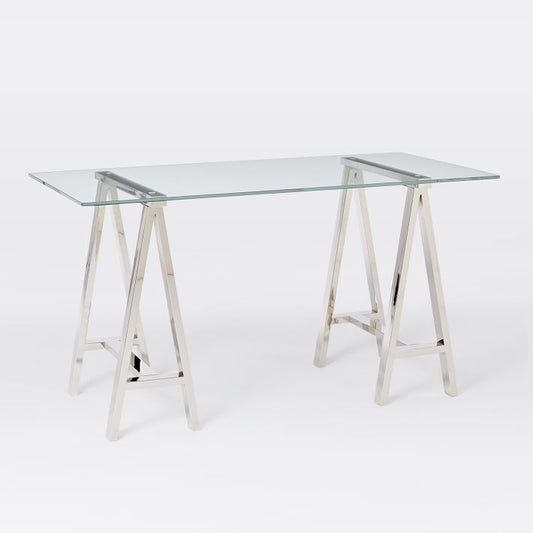 Stainless Steel & Glass Venus Office Desk Table V1041-DT-1154