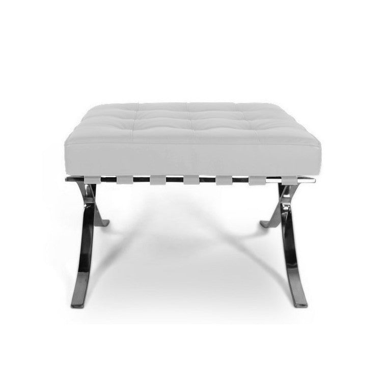 White Barcelona Ottoman - Classic Version - Replica V1041-JMC-1086WHITE