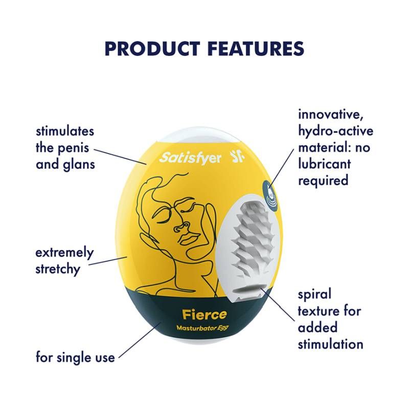 Satisfyer Masturbator Egg Fierce Bold Sensation Anytime Anywhere V1055-7CD45877100038