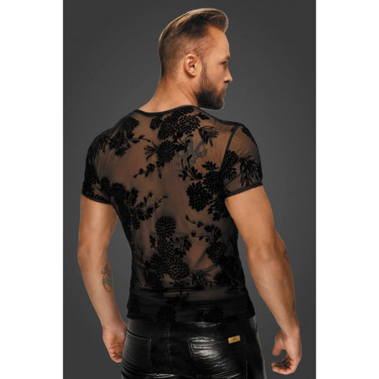 Noir Flock Embroidery T Shirt V1055-7CZ45870100062