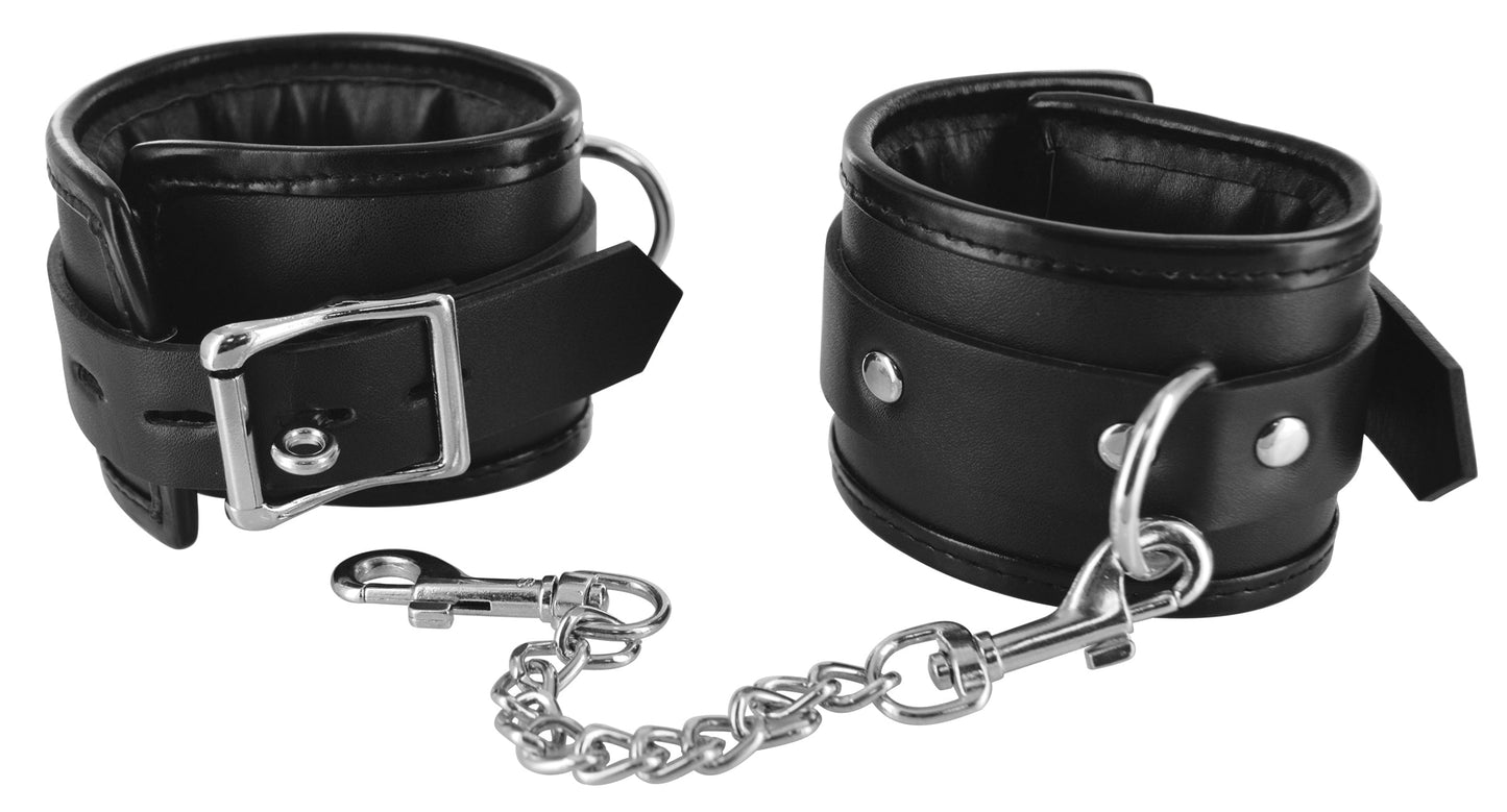 Strict Locking Padded Wrist Cuffs With Chain V1055-7GE45794102760