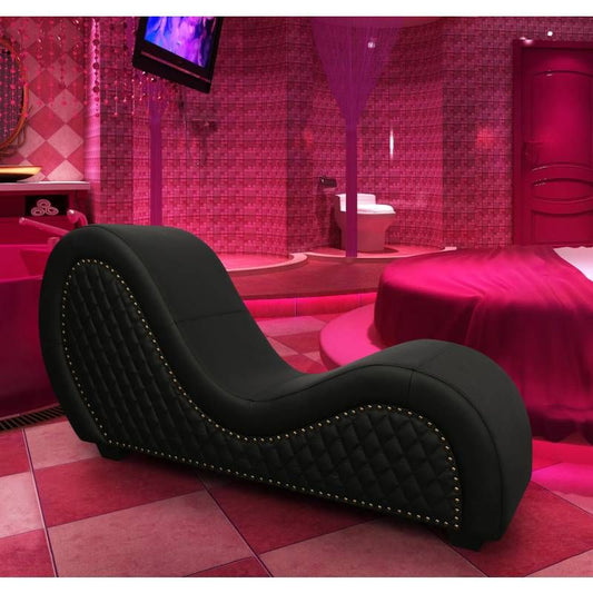 Daytona Kama Sutra Mebon Chaise Love Lounge Studded And Quilted Black V1055-7ID45884100112