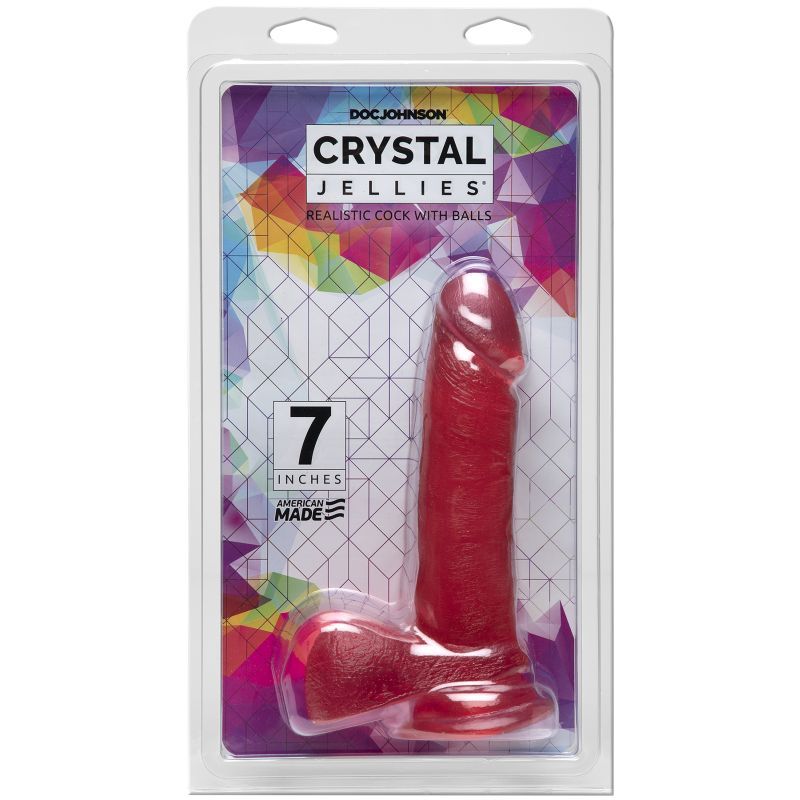 Crystal Jellies 7 In Realistic Cock With Balls Clear - Clear V1055-7WA45848100004