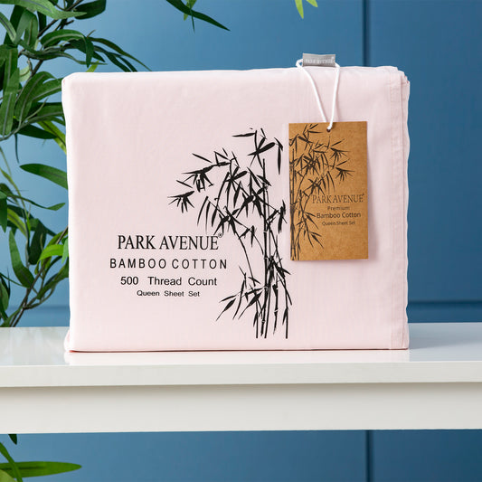 Bamboo Cotton 500 Thread Count Peach Sheet Sets by Park Avenue Queen V107-SH316440