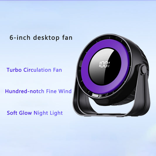 Desk Fan, Small Quiet LED Display Portable Table Fans, 180 degreesTilt, 100 Speeds, 5 Modes, Rechargeable V1079-DESKFANS31GRAY