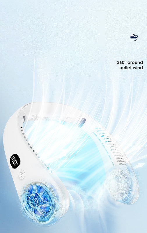 Portable Neck Fan Upgraded, Neckbrace Personal Hands Free, 5 Speed Gears Adjustment, 2000 mAh Wearable V1079-NECKFANS20GREEN