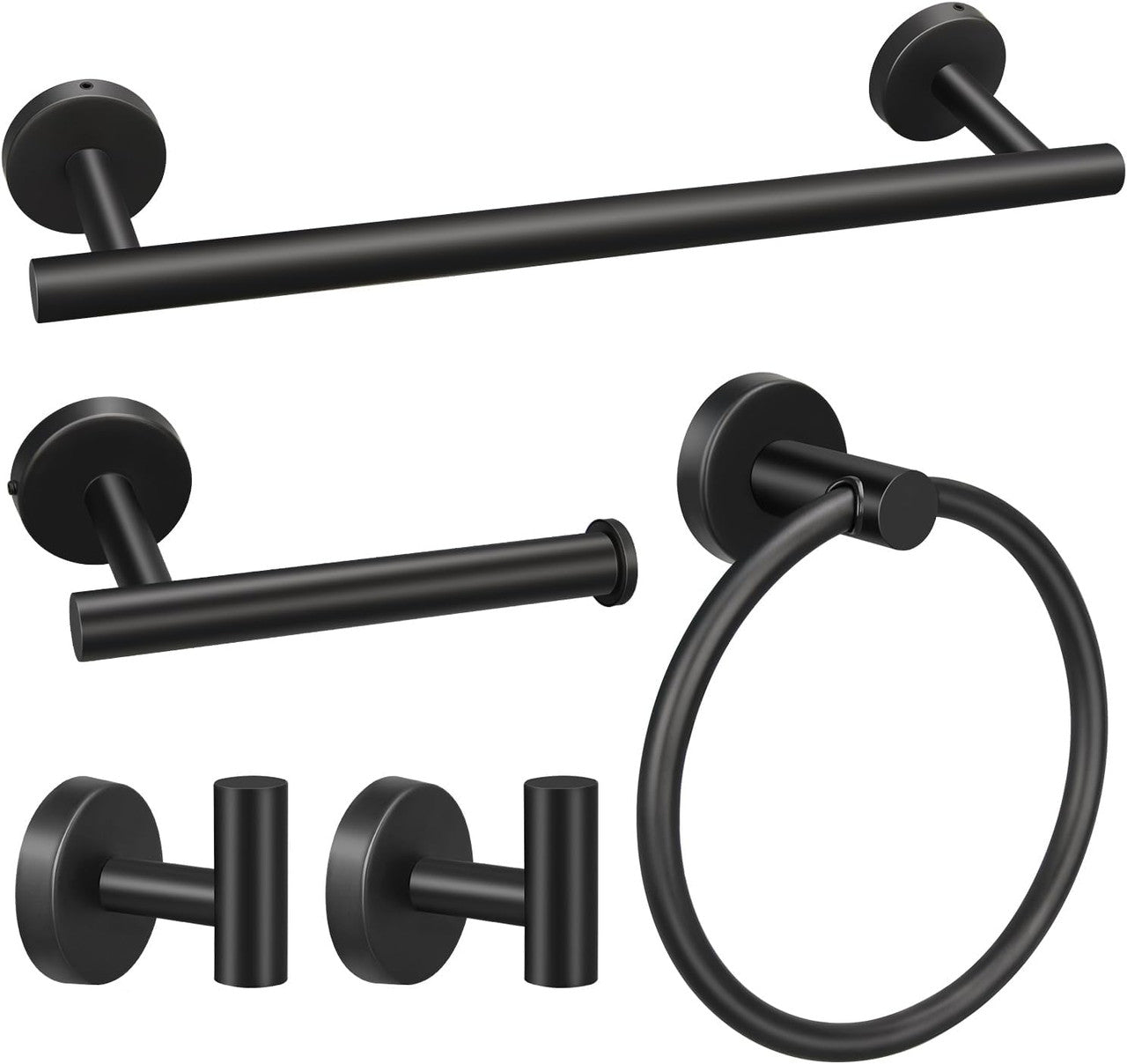 10pcs Bathroom Hardware Set, Including 16" Hand Towel Bars, Toilet Paper Holders, Towel Rings, Robe Towel V1079-T0WEL10