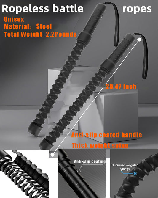 Ropeless Battle Ropes for Home Gym, Cordless Exerciser Rope, Heavy Duty Weighted Wireless Battle Ropes, V1079-V1079-BATTLEROPES001