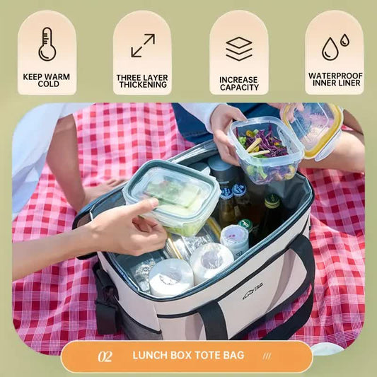 Blue Portable Insulated Cooler Bag for Camping & Picnics - Durable Outdoor Storage Tote V1091-YCBMS