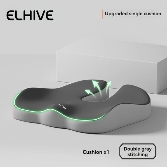 ELHIVE, upgraded single cushion, sitting comfort, ergonomic support, back support, pressure relief, office V1102-108-GRA-60105