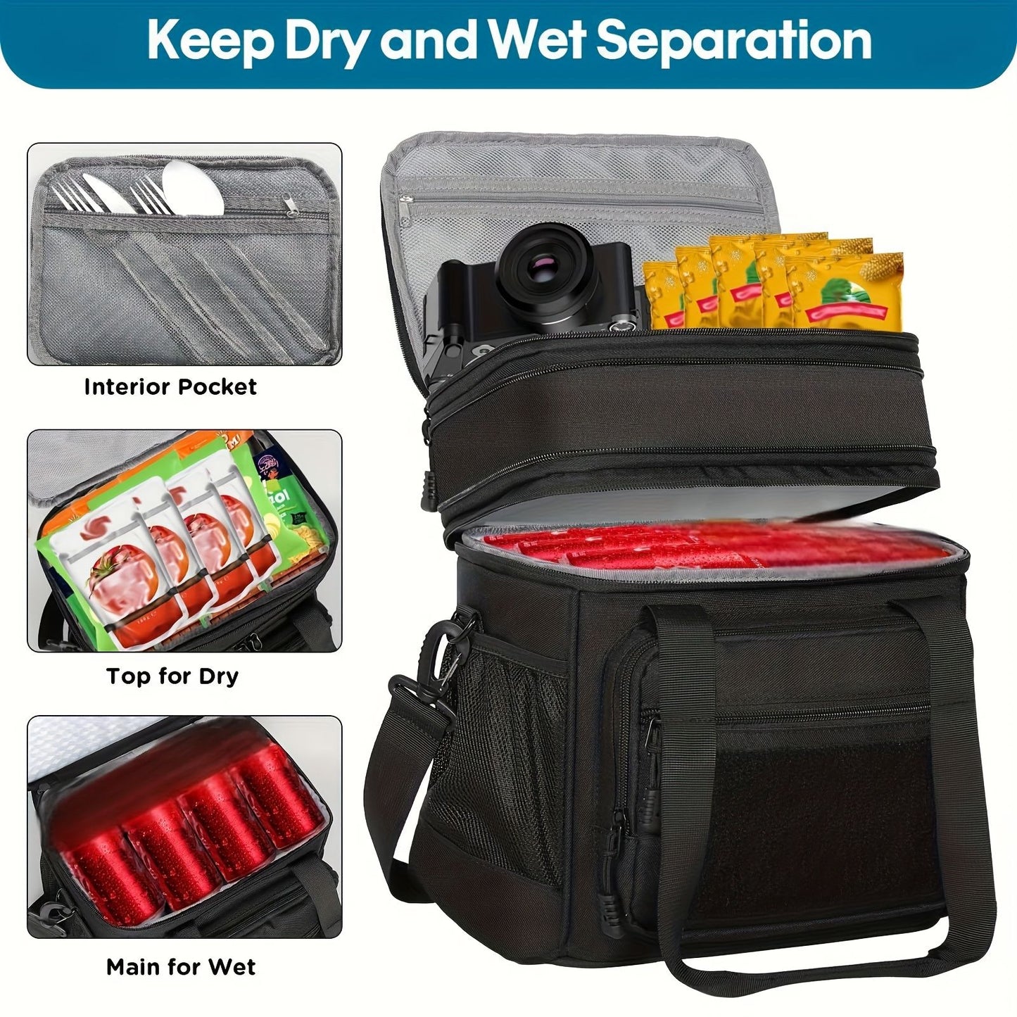 Black Blue travel backpack, utility backpack, durable backpack, organized storage, Australian travel gear, V1102-127-90932