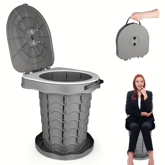 Black collapsible camping toilet, portable outdoor toilet, camping furniture Australia, lightweight camping V1102-132-34284