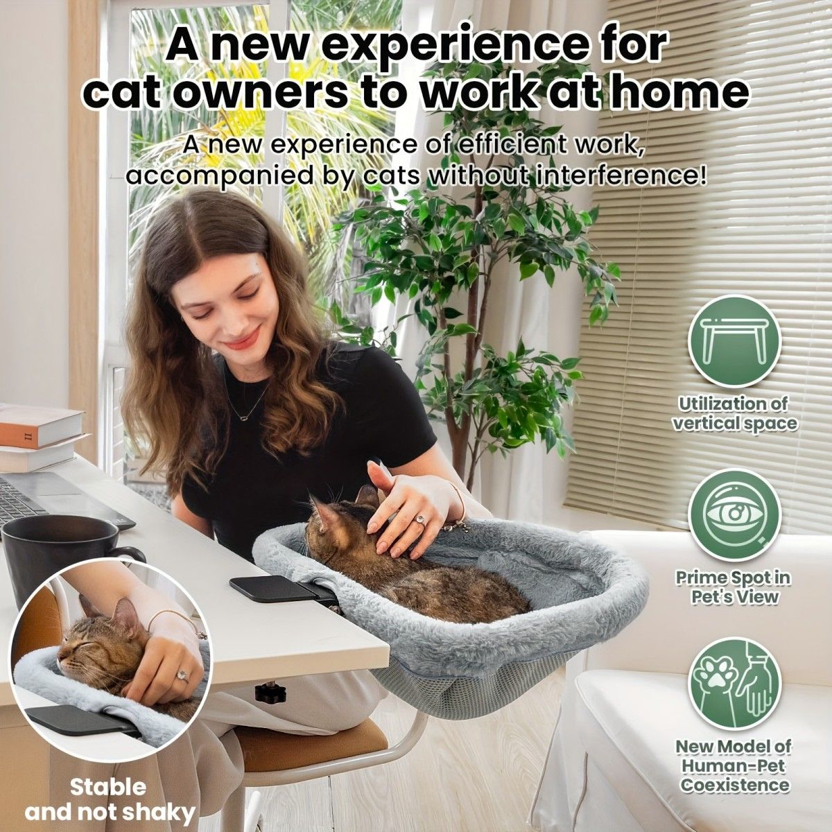 hanging cat bed, cat resting place, space - saving cat bed, cat furniture, high - quality cat bed V1102-136-GRA-45464