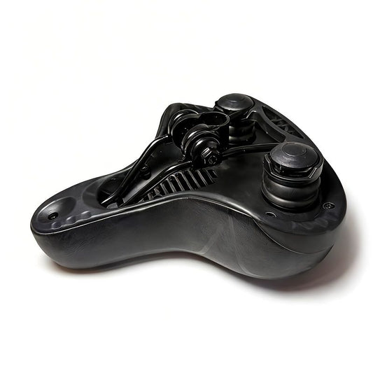 bicycle saddle, comfortable bicycle saddle, high-quality bike parts, granular surface saddle, hollow-out V1102-140-BLA-77602
