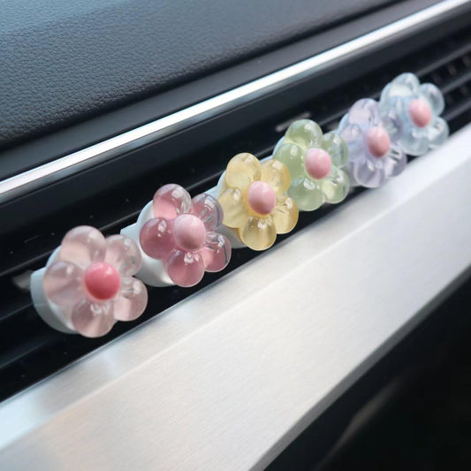 6 Pieces Car Accessories for Women, Flower Vent Clamp Air Conditioner Socket Decoration Car Interior Pendant, V1102-B0CR6QCXMQ