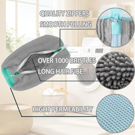 Shoe Washer Bag Laundry Shoe Bag for Washer & Dryer, Reusable 2 Pack Sneaker Cleaning Bag, 360 degrees Deep V1102-B0FLPWSX7Z