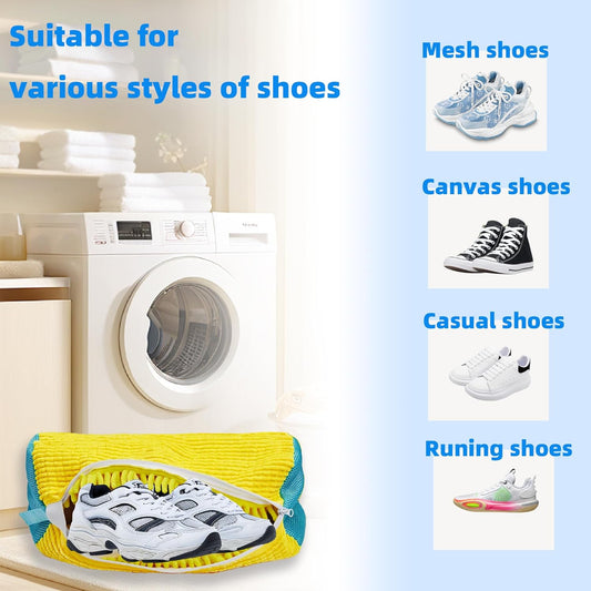 Shoe Washer Bag Laundry Shoe Bag for Washer & Dryer, Reusable 2 Pack Sneaker Cleaning Bag, 360 degrees Deep V1102-B0FLPZM42K