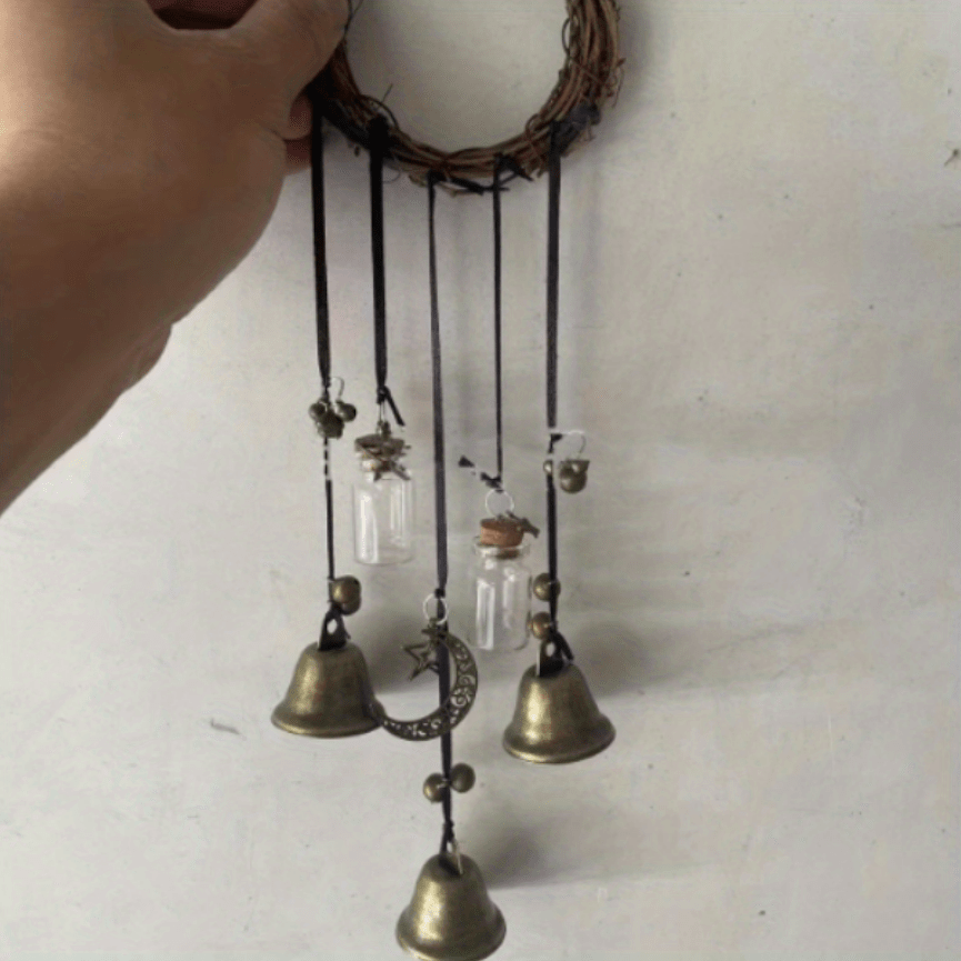 Bell Door Handle Protector Pendant, Vine-style Wind Chime, Witch Prayer Crystal Wind Chime, Home Decor V1102-BSLD001