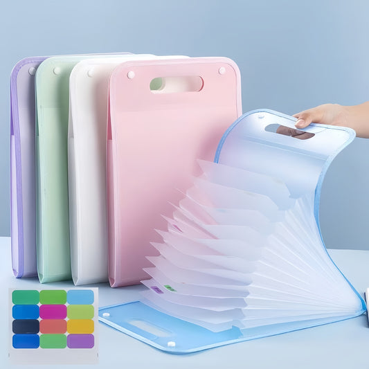 13-Pocket Accordion File Folder - A4 Portable Vertical Folding Organizer with Index Tabs, Suitable for V1102-FQWJD001