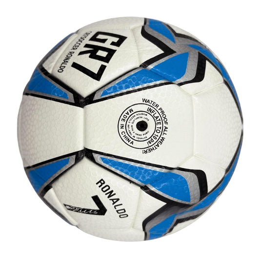 A blue windmill size5 football, PU fit material, wear-resistant and explosion-proof, including pump+air V1102-HYZQ00C012