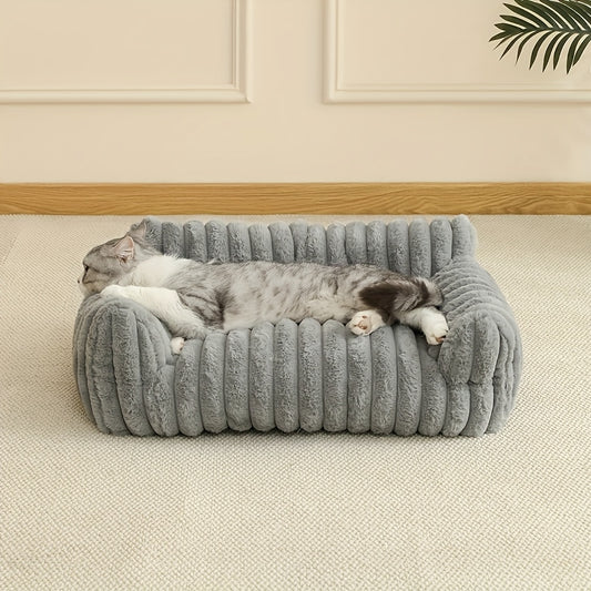 white Comfortable Cat Sofa, Cute and Soft Cat Bed, Cat House Breathable Cat Sleeping Basket, Suitable for V1102-MSF001