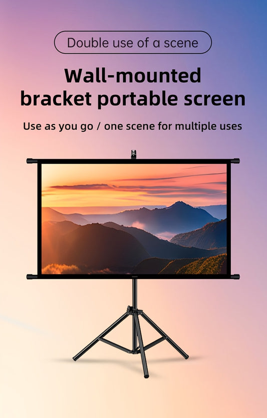 84inPortable and mobile projection screen with tripod stand, 16:9 HD format, suitable for home theater and V1102-TYYPM003