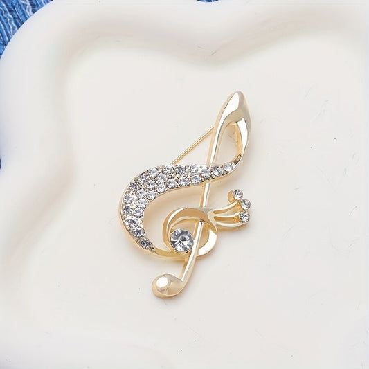 **Lively Musical Note Brooch: 5.8cm Gilded Movement, an Artistic Verse in Everyday Wear** V1102-YFXZ001