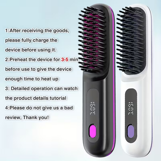 Cordless Hair Straightener Brush, Rapid heating, Hot Comb Hair Straightener for Women, Lightweight, Type-C V1105-YASZ-01