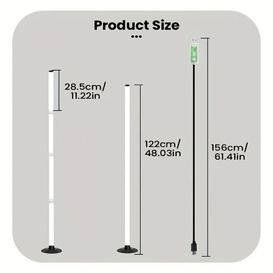 Smart LED Floor Lamp RGBICB Mood Light Ambient Light With Backlight - Rainbow - Size 01