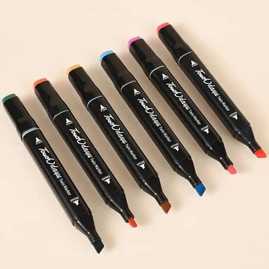 Professional Dual-Tip Marker Set, 100 Colors for Art & Design