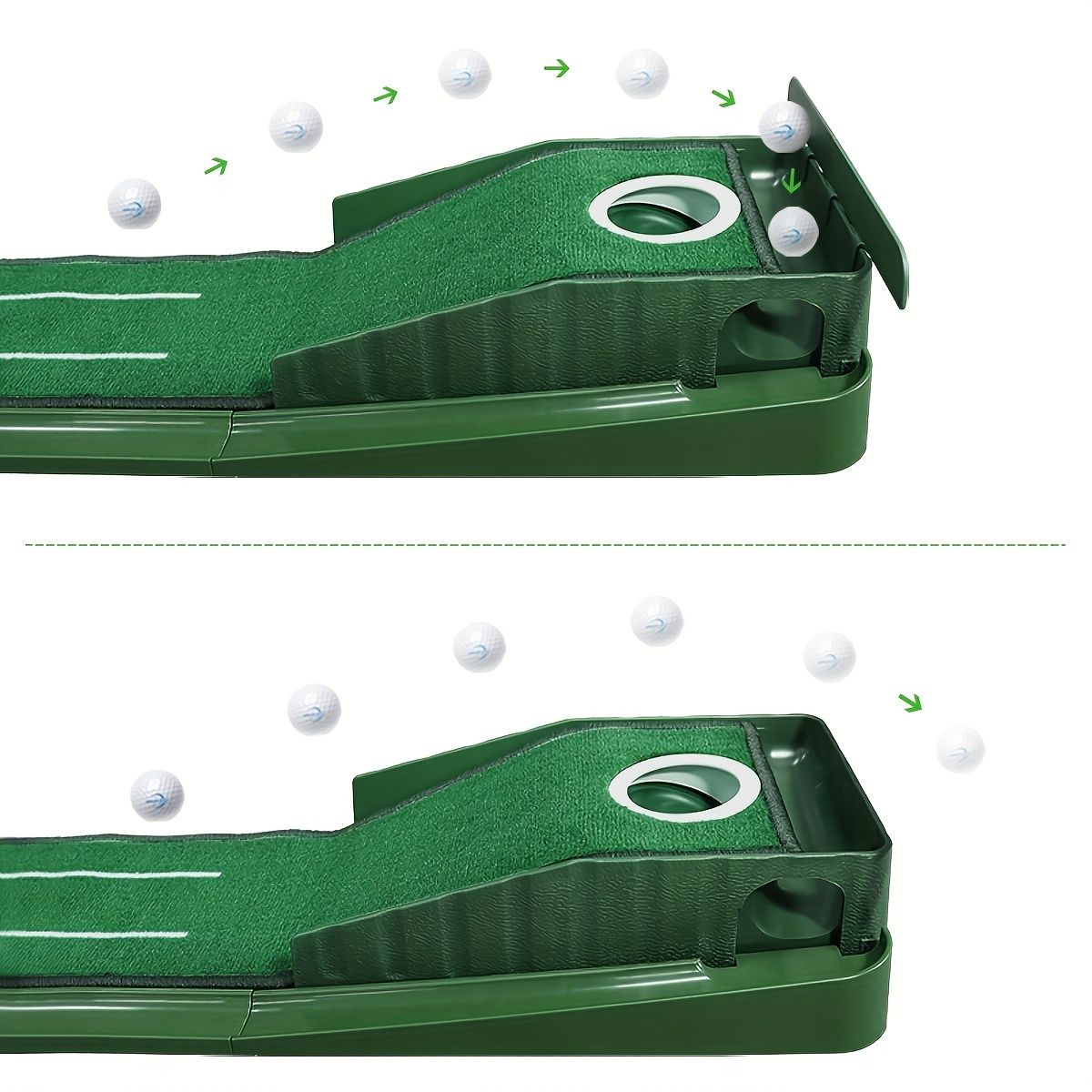 HUAEN Indoor Office Golf Putting Mat, 8-Foot Putting Green, Alignment Guide Included, Lightweight, Men's Golf V1106-HEGRF-001