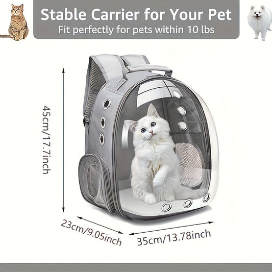 1 space capsule pet backpack - breathable transparent travel carry-on box, suitable for cats and small dogs, V1106-HEMM-011