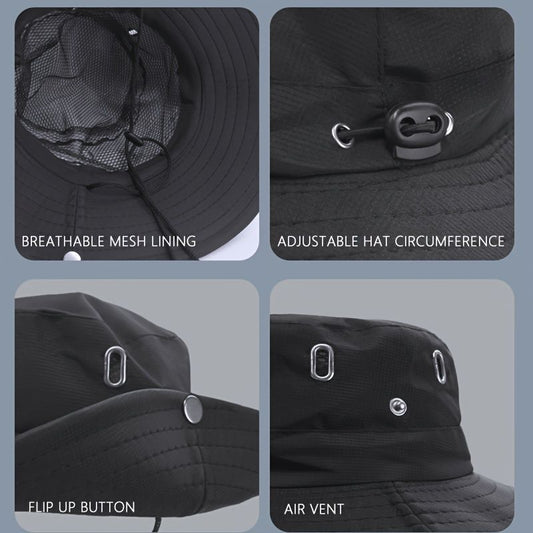 2 pcs (hat + mask) Outdoor wide-brimmed sun hat, pure color foldable hat brim, beach fishing hat, suitable V1106-HEMZ-002