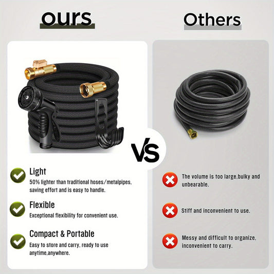 LOVFEN Garden Water Hose 30.49 meters, non-extensible lightweight hose, with nozzle, suitable for use in V1106-HESG-001