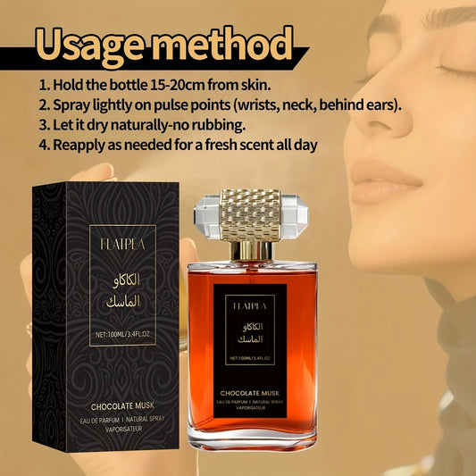 100ml women's perfume, chocolate, vanilla, musk, long-lasting sweet fragrance, women's fragrance spray, V1106-HEXSN-001