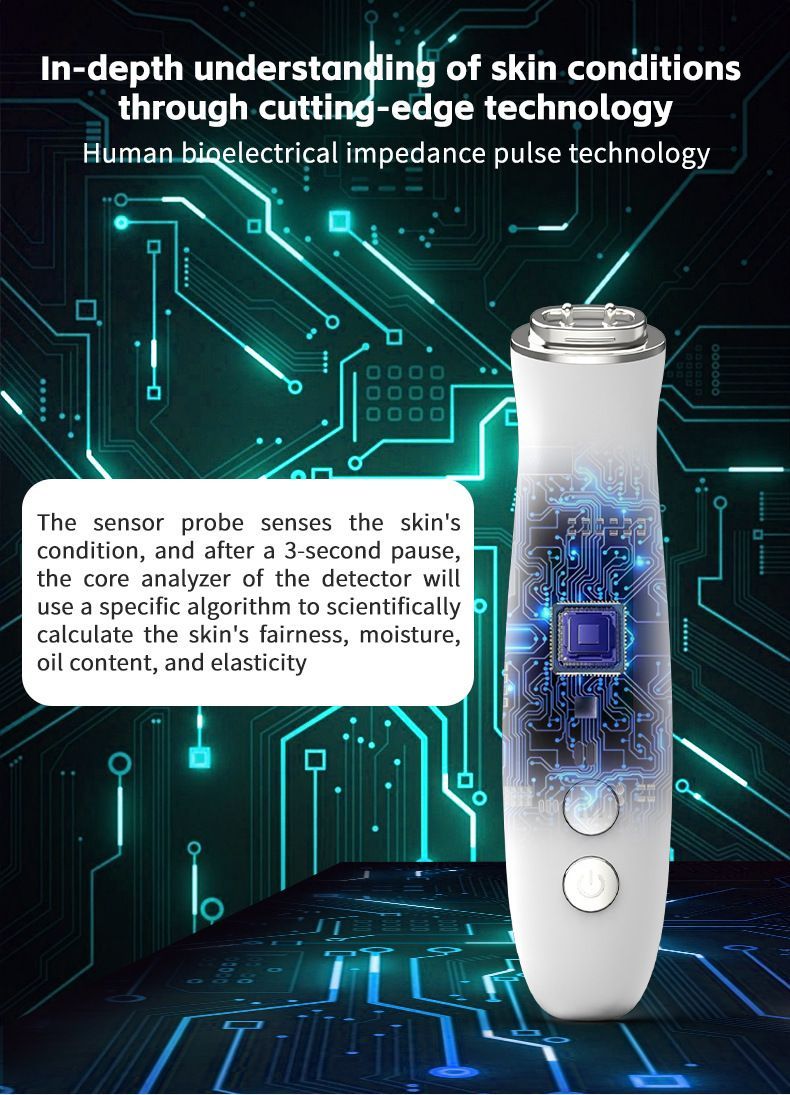 Professional Skin Moisture Tester, Digital Facial Oil Detector, High Precision Skin Hydration Analysis Meter, Hydration monitor,Portable Skin Analyzer with LCD Display & Fluorescent Agent Detection