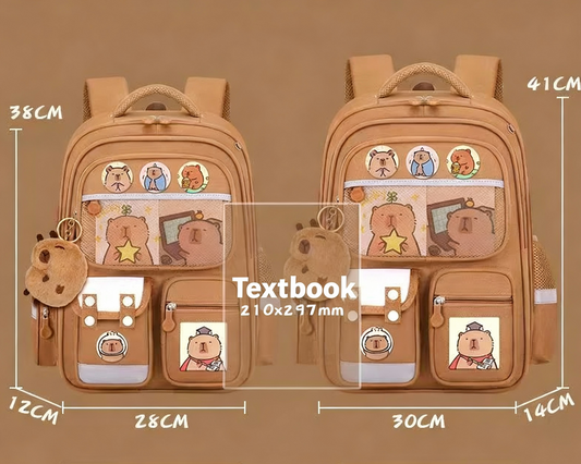 Cute Capybara Backpack with Chic Case and More Pins Ita Bag Cartoon Laptop Travel Utility Funny Going Out V1107-BACKPACK-LARGE