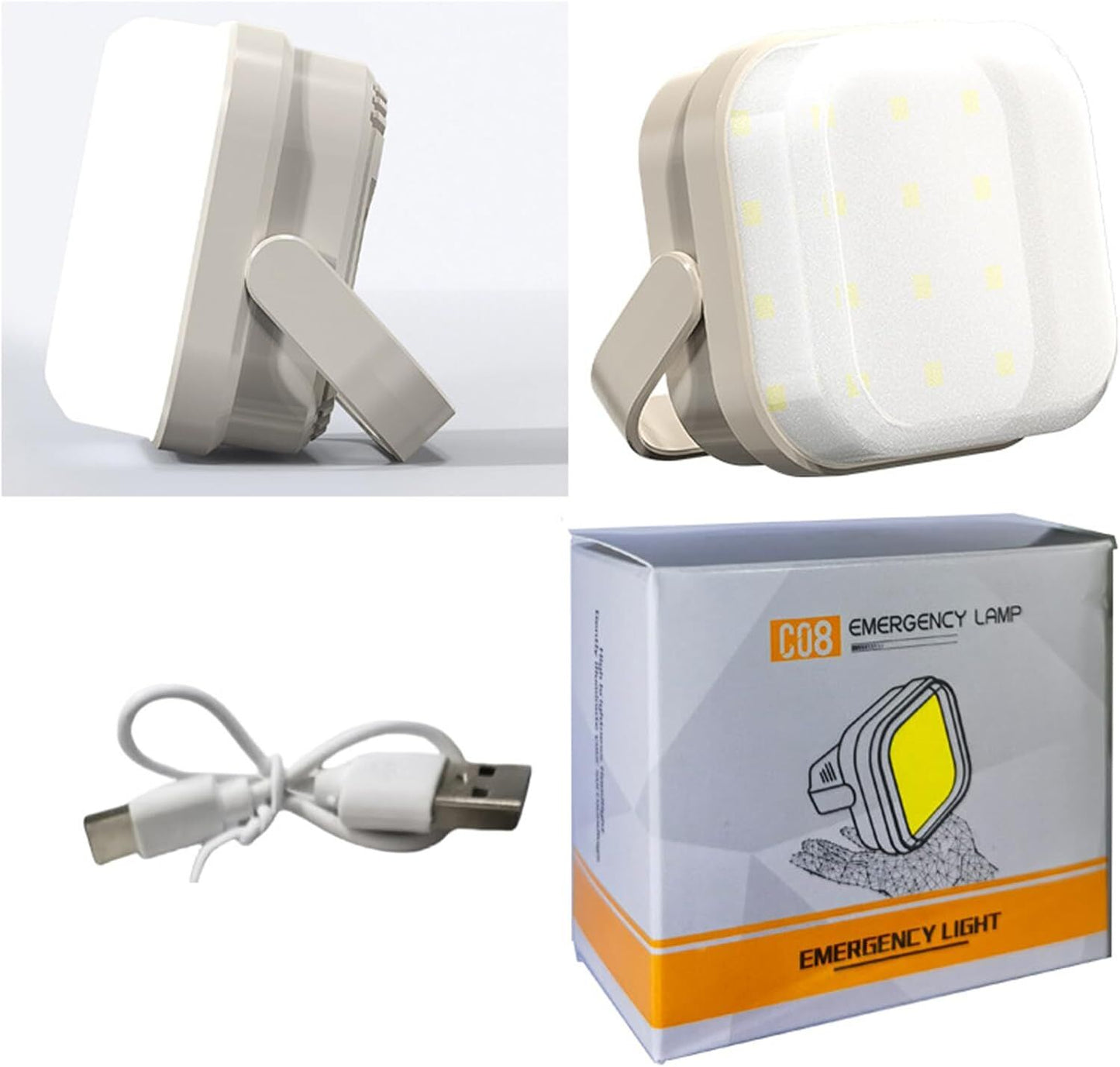 2-Pack LED Night & Emergency Lights - Mini Portable with 3 Modes for Home, Bedrooms, Power Outages & Backup, V1107-CAMPING LIGHTS