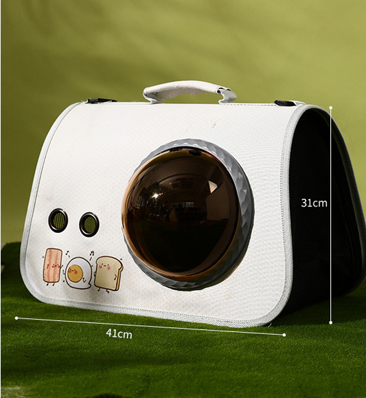 pet products Printed Space Capsule Cat Bag, Large Capacity Crossbody Dog Bag, Universal Pet Bag for All V1107-CAT BAG-BLACK