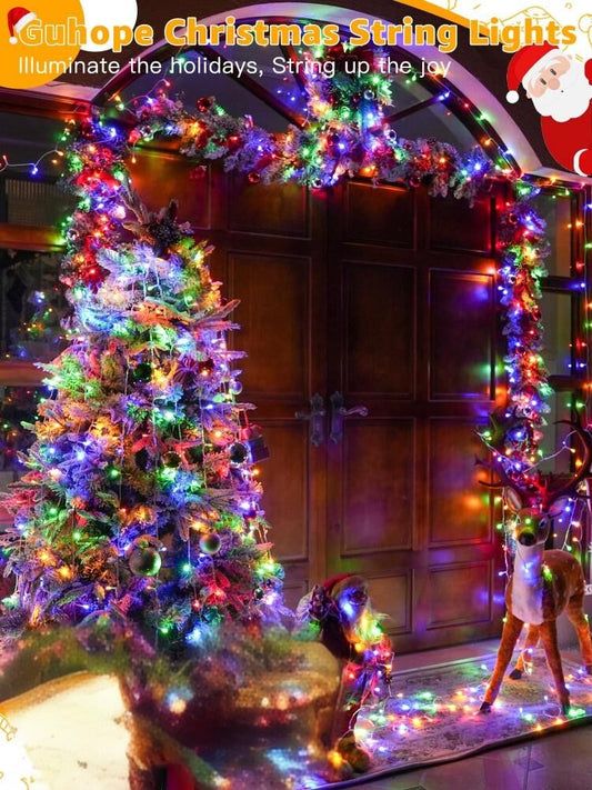 300 LED Colorful Fairy String Lights, 9m Green Wire, Battery-Operated, IP44 Waterproof with Timer for V1107-COLORFUL FAIRY STRING LIGHTS1