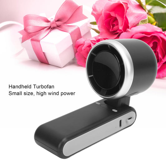 Portable Turbo Handheld Fan with Digital Display - 5-Speed Rechargeable Mini Fan, 3600mAh Battery, Foldable & V1107-CS-BXSGBXFSH