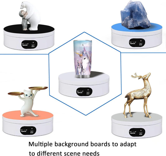 6.29-Inch Quiet 360 degrees Rotating Display Stand for Tumblers, Figurines & Resin Art, Perfect for Video V1107-CS-DDXZZST16
