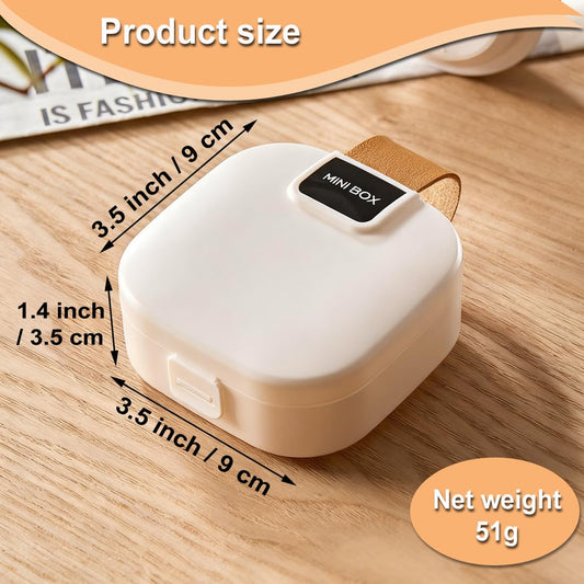 2-Piece Mini Storage Box Set for Cables, Chargers & Jewelry - Portable Organizer with Leather Handle and Snap V1107-CS-FSCDXSNH