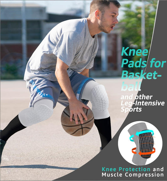 Honeycomb Knee Pads for Kids, Teens & Adults - Protective Compression Knee Guards for Basketball, Football, V1107-CS-FZHXB-S
