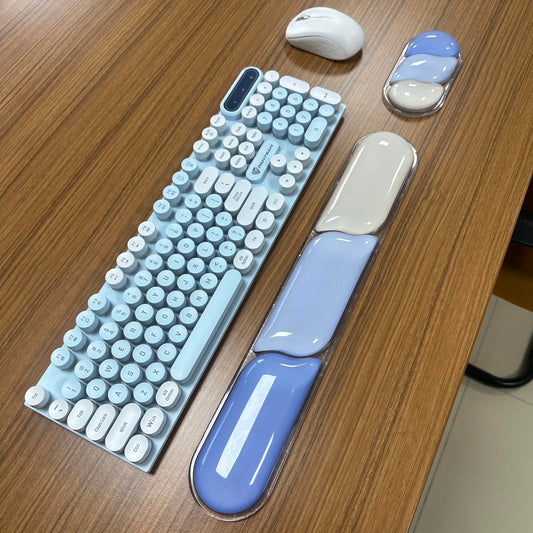 Ergonomic Gel Wrist Rest Set - Keyboard and Mouse Support Pad with Soft Cushioning for Office, Work, Gaming, V1107-CS-HWSBDL