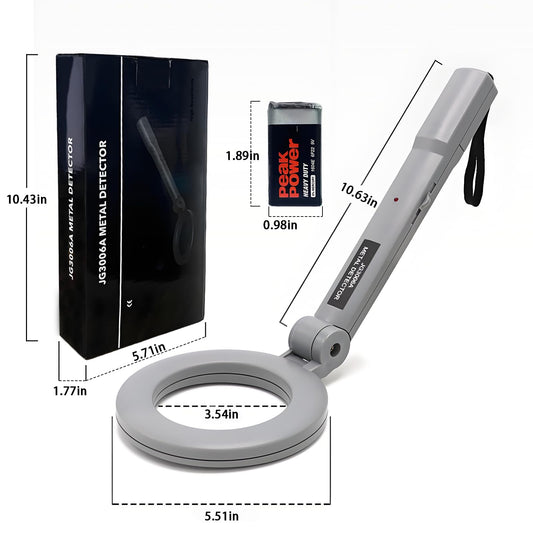Portable Handheld Metal Detector with 180 degrees Rotating Probe - Foldable Design, LED Indicator & Alarm, V1107-CS-JSTCY