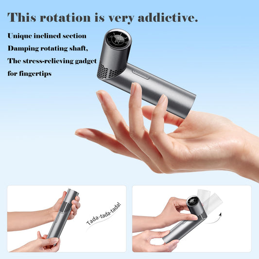 Portable Mini Handheld Fan - 3-in-1 Rechargeable Turbine Fan with 1-199 Speed, Digital Display, Neck Strap, V1107-CS-KHMNFSH