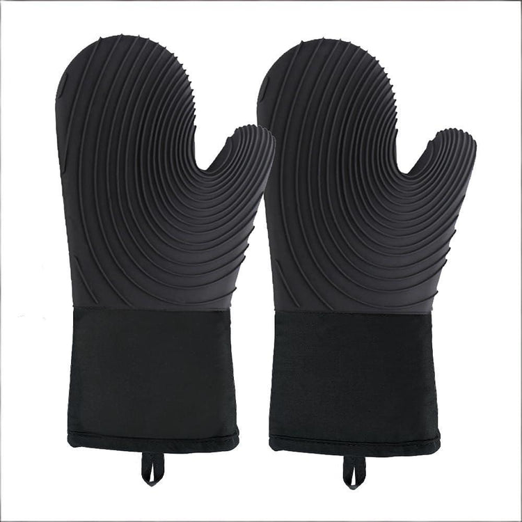 Premium Silicone Oven Mitts - Heat Resistant Up to 500 degrees F, Non-Slip Grip, Easy to Clean, Food Grade & V1107-CS-KXSTHE