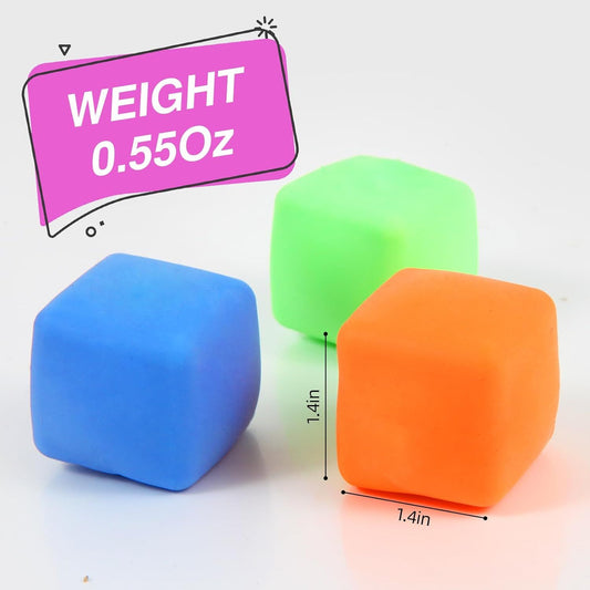 24 PCS Slow Rising Stress Cubes for Office & Classroom - Soft TPR Sensory Fidget Toys to Relieve Anxiety V1107-CS-NNLFXJYWJ