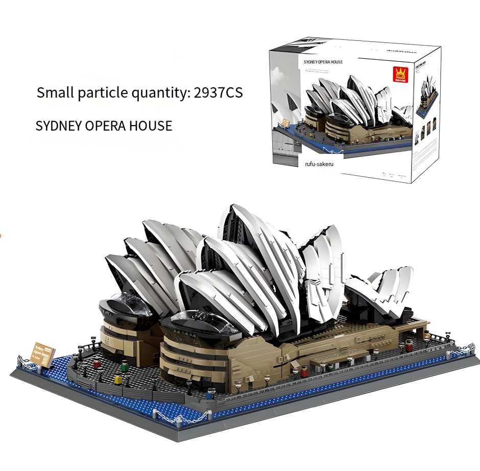 Sydney Opera House Mini Building Blocks Model - Iconic Architectural Masterpiece for Home Display, Gifts & V1107-CS-XNDJYJMMX